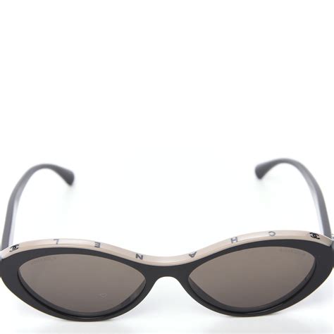 chanel acetate oval sunglasses 5416 black beige 576538